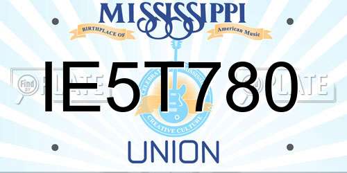 IE5T780 Mississippi License Plate