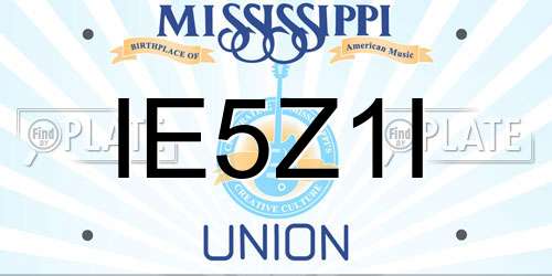 IE5Z1I Mississippi License Plate