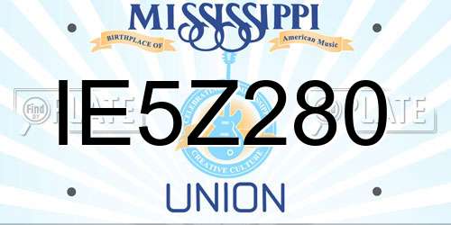 IE5Z280 Mississippi License Plate