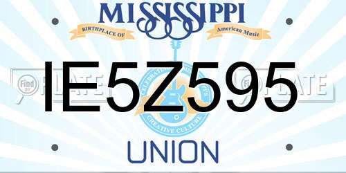 IE5Z595 Mississippi License Plate