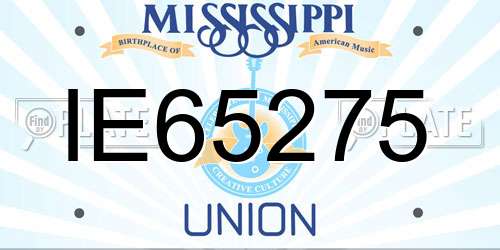 IE65275 Mississippi License Plate