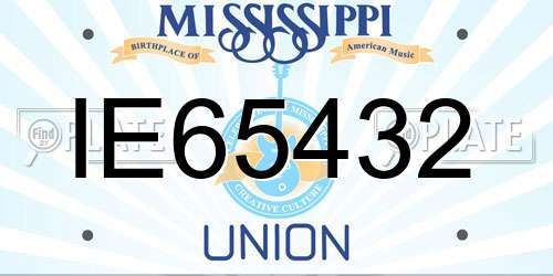 IE65432 Mississippi License Plate