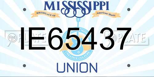 IE65437 Mississippi License Plate