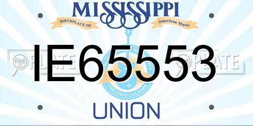 IE65553 Mississippi License Plate