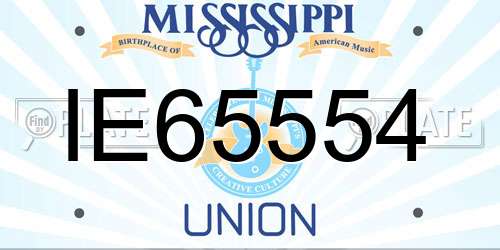 IE65554 Mississippi License Plate