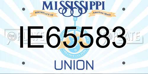 IE65583 Mississippi License Plate