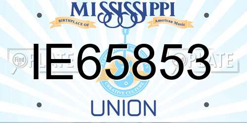 IE65853 Mississippi License Plate