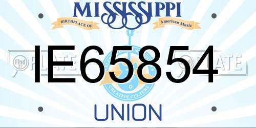 IE65854 Mississippi License Plate