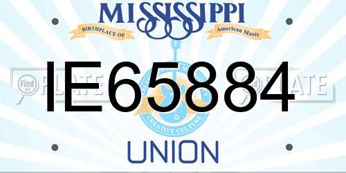 IE65884 Mississippi License Plate