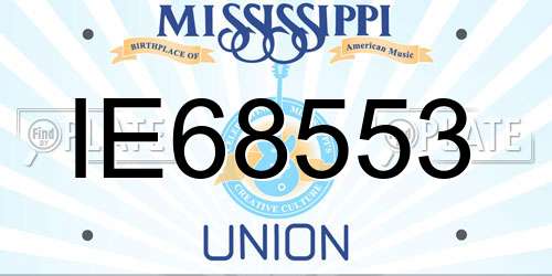 IE68553 Mississippi License Plate