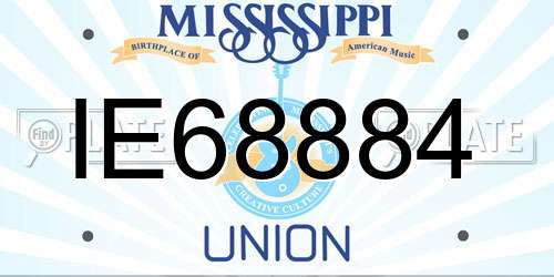 IE68884 Mississippi License Plate