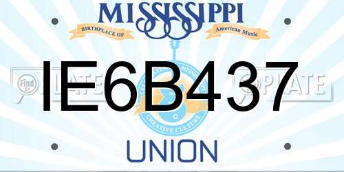 IE6B437 Mississippi License Plate