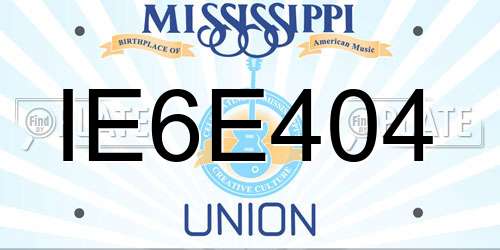 IE6E404 Mississippi License Plate