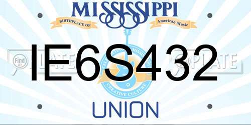 IE6S432 Mississippi License Plate