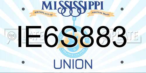 IE6S883 Mississippi License Plate