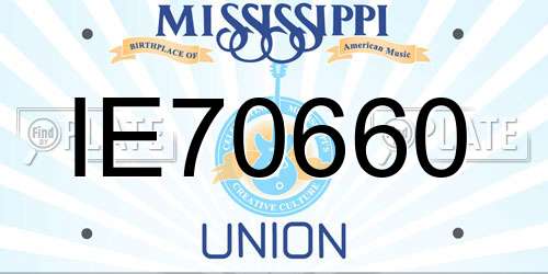 IE70660 Mississippi License Plate