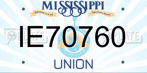 IE70760 Mississippi License Plate