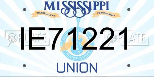 IE71221 Mississippi License Plate