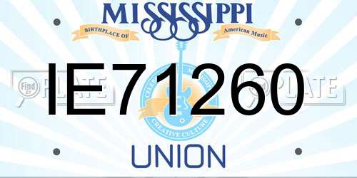 IE71260 Mississippi License Plate