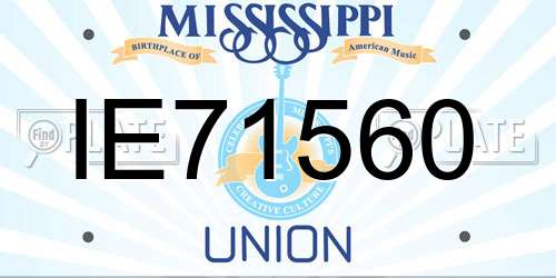 IE71560 Mississippi License Plate