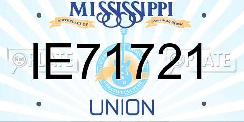 IE71721 Mississippi License Plate