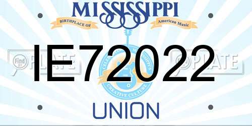 IE72022 Mississippi License Plate