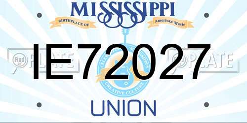 IE72027 Mississippi License Plate