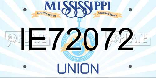 IE72072 Mississippi License Plate