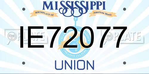 IE72077 Mississippi License Plate