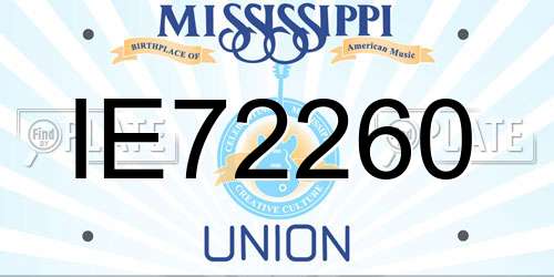 IE72260 Mississippi License Plate