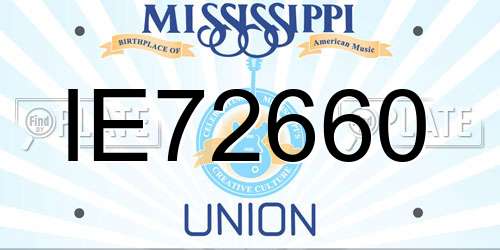 IE72660 Mississippi License Plate