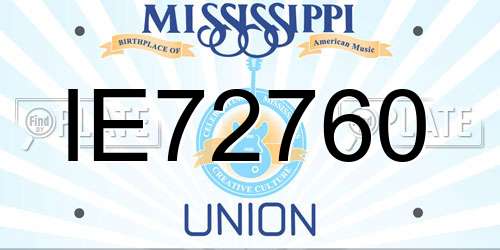 IE72760 Mississippi License Plate