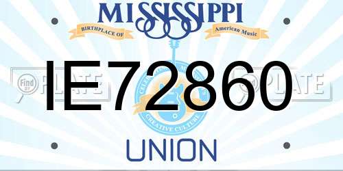 IE72860 Mississippi License Plate
