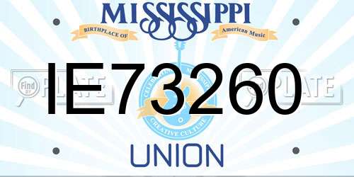 IE73260 Mississippi License Plate