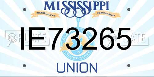 IE73265 Mississippi License Plate