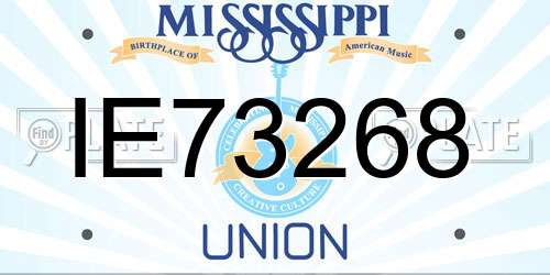IE73268 Mississippi License Plate