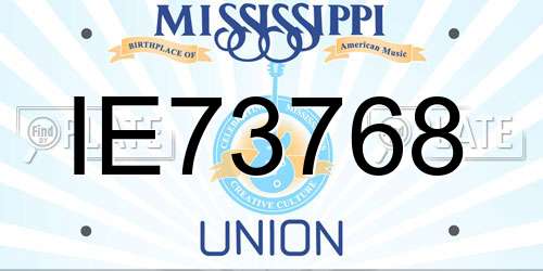 IE73768 Mississippi License Plate