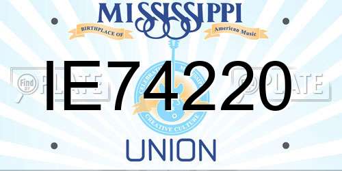 IE74220 Mississippi License Plate