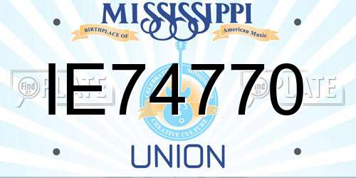 IE74770 Mississippi License Plate
