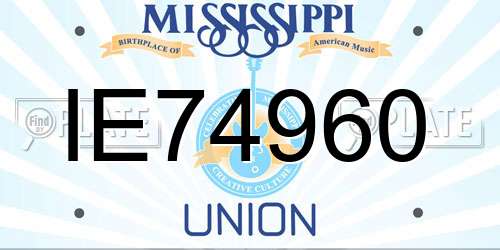 IE74960 Mississippi License Plate