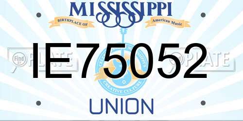 IE75052 Mississippi License Plate