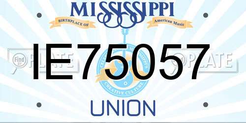 IE75057 Mississippi License Plate