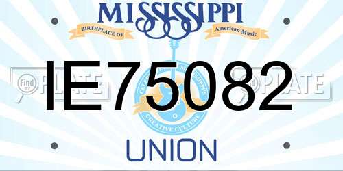 IE75082 Mississippi License Plate