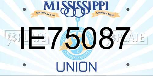 IE75087 Mississippi License Plate