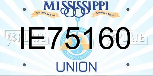 IE75160 Mississippi License Plate