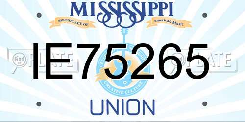 IE75265 Mississippi License Plate