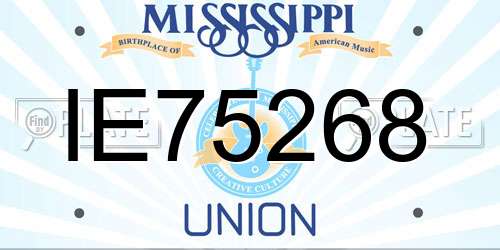 IE75268 Mississippi License Plate