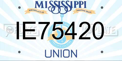 IE75420 Mississippi License Plate