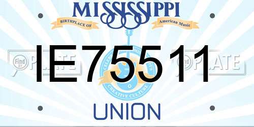 IE75511 Mississippi License Plate