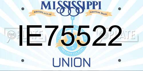IE75522 Mississippi License Plate